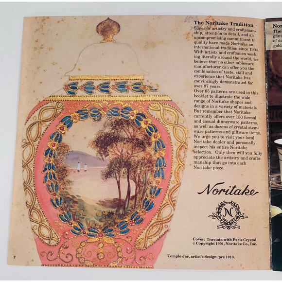 Noritake Catalog Flyer China Patterns Glassware Booklet 1990's Care And Handling - Picture 4 of 5